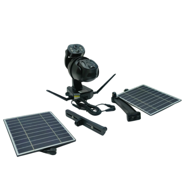 6MP Dual Lens 4G Solar PTZ Camera with accessories