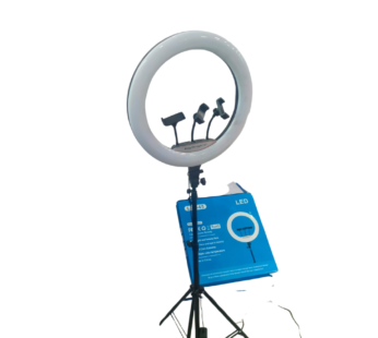 LED 18 Inch Ring Light with Tripod | 3 Phone Holders Remote Control