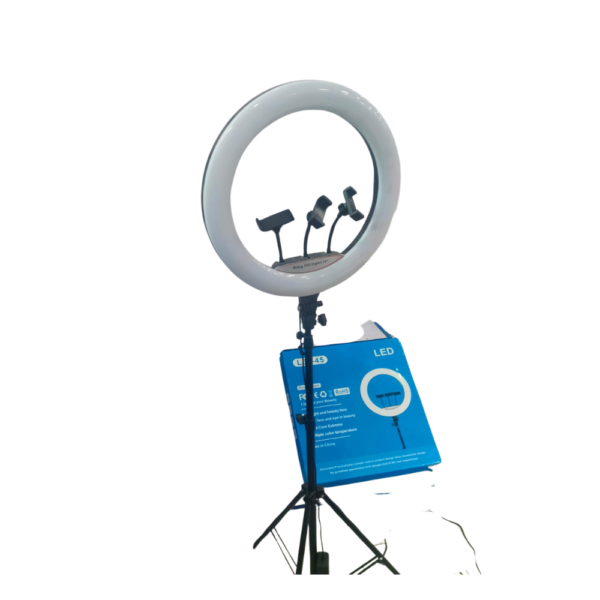 LED 18 Inch Ring Light with Tripod | 3 Phone Holders Remote Control