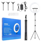 LED Ring Light with Tripod, 3 Phone Holders & Remote Control