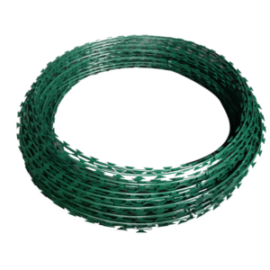 Green razor wire Double Galvanized 8-10m