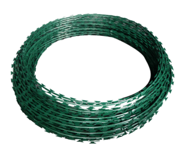 Green razor wire Double Galvanized 10m