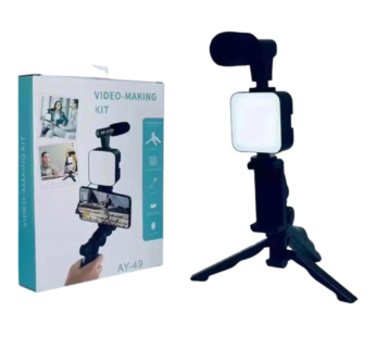 Ay -49 Video making kit with microphone & LED Light