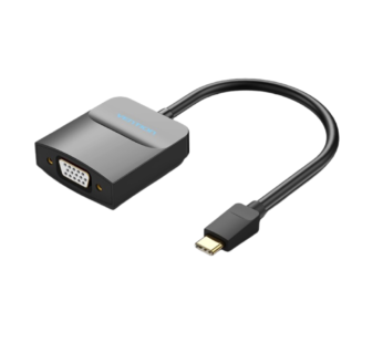 Vention Type-C to VGA Adapter 0.15M Black ABS Type TDDBB