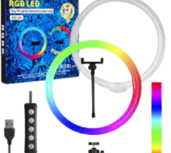 14 inch RGB LED Ring fill light & Diamond crystal lamp with 2.1M Tripod