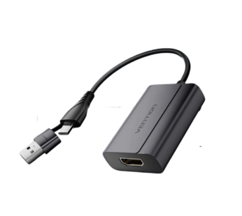 Vention USB-C + USB-A to HDMI Adapter 0.15M Gray Aluminium Alloy Type ACYHB