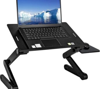 Adjustable Folding Laptop Stand with Cooling Fan and Mouse Pad