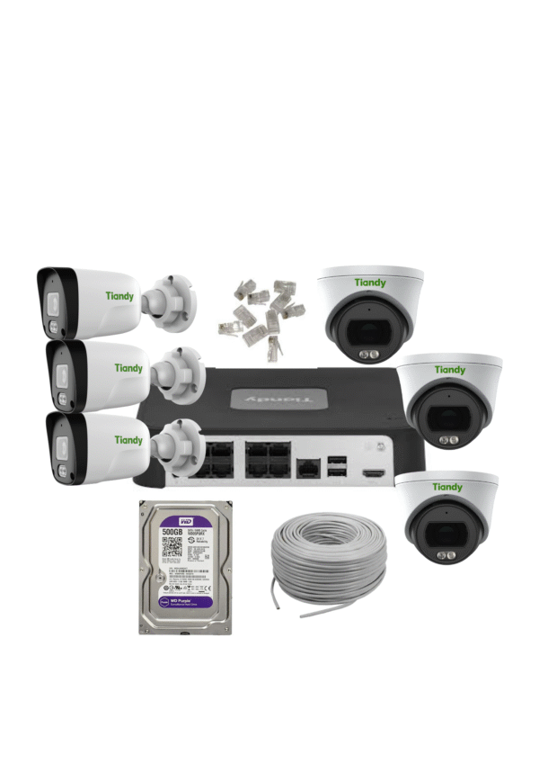 Tiandy 6 Audio camera package with 8 channel NVR (20M)